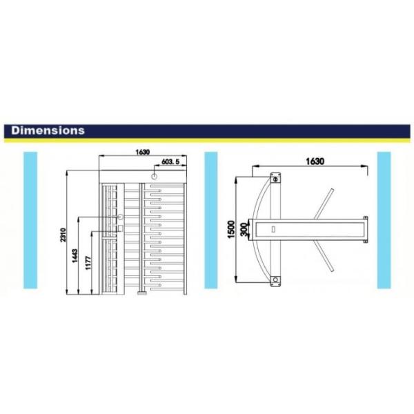 Durable Prison Full Height Turnstile Access Control System With Multi Mode Turboo