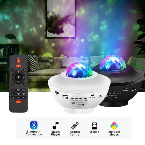 USB Starry Watermark Bluetooth Music Starlight Projector Stage Watermark Projection Lamp Night Light Star Projector Room Decor