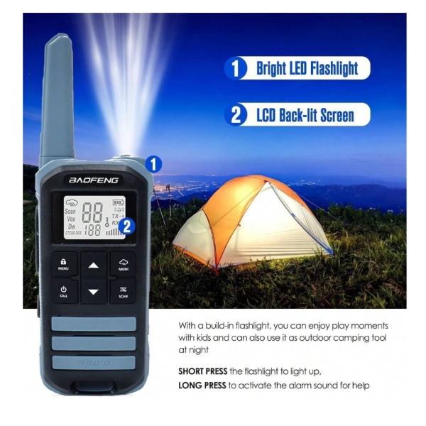 FR-22A Portable Walkie Talkie with 5W Output Power 1500mAh Battery and 400-470MHz Frequency Two Way Radio