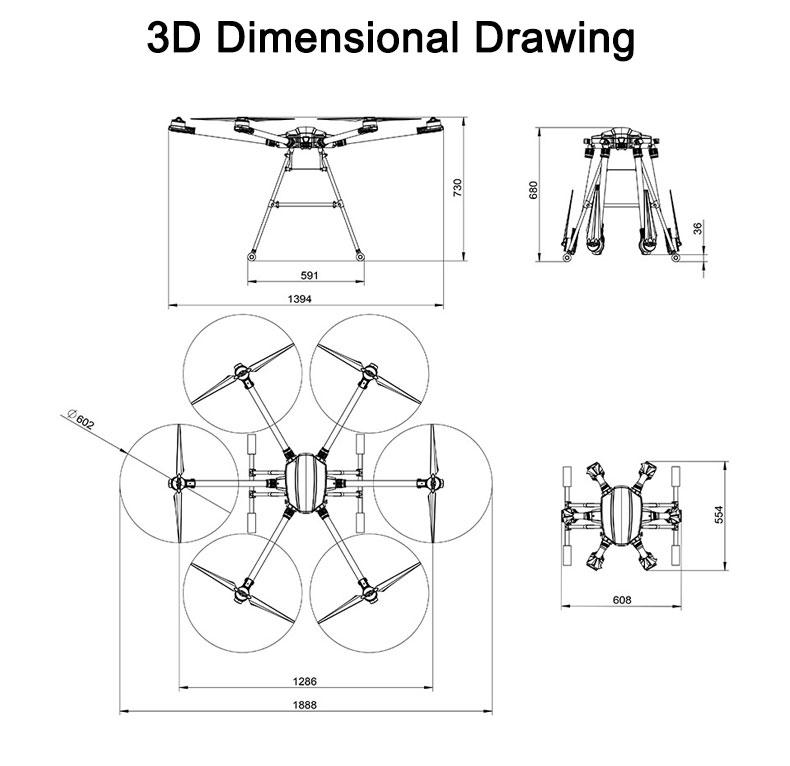 2025 EFT X6120 Beginner-Level UAV Training Flight Rack with Built-in GPS Remote Control for Mapping Exercise Rac Applications