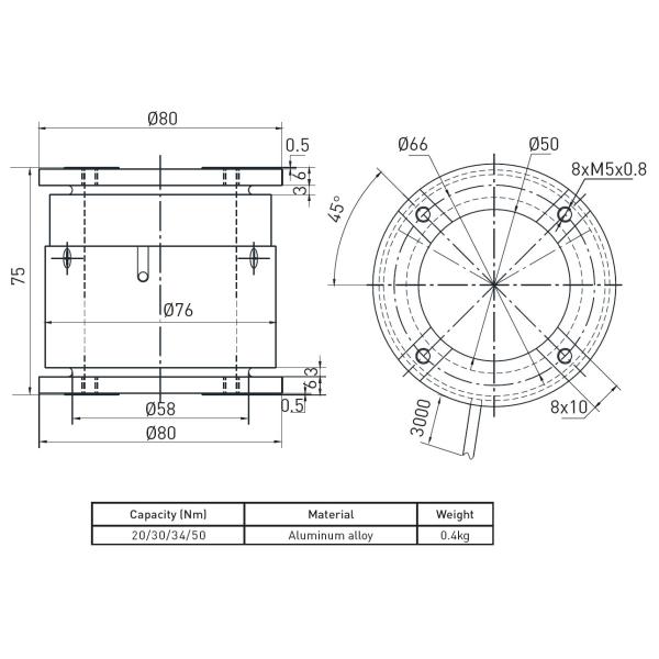 Aluminum Alloy Force Sensor Load Cell For Torque Force Measurement
