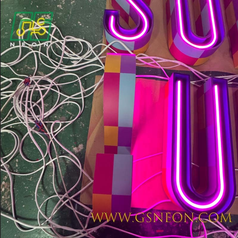 Open Face Exposed Neon LED Channel Letters High Visibility Bright Lighting