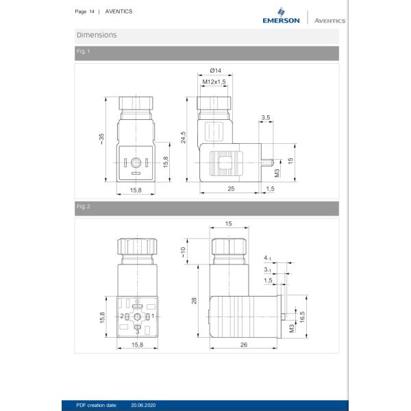 AVENTICS Series Valve Plug Connector Series CON-VP Industry Standard