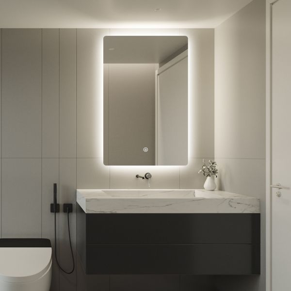 Dimmable Backlit LED Bathroom Vanity Mirror Wall Mounted Bathroom Mirror With Light