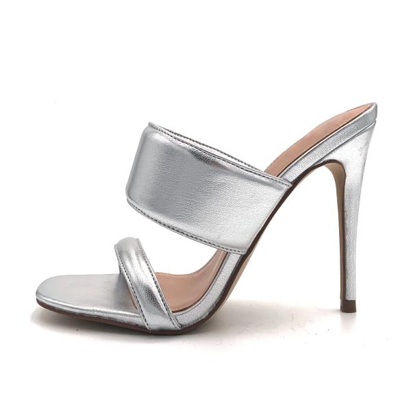 Leather Upper Material Womens Mule Heels With Open Toe Close Toe