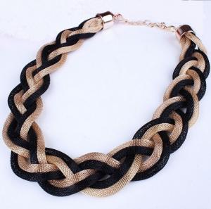 China Personality exaggerated retro metal layer winding twist prepare short necklace on sale