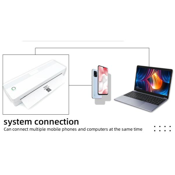 Portable A4 Thermal Printer with Multi Language Support and 10MM/S Black Print Speed