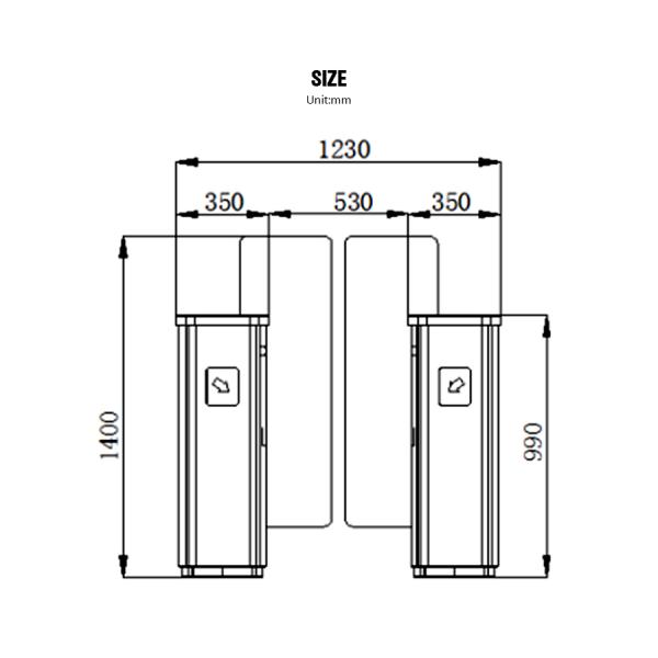 304 Stainless Steel Sliding Turnstile Barrier Gate High Security Infrared Anti Pinch