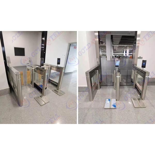 CE Certified SUS304 Integrated ESD Tester Swing Barrier Gate RFID Face Recognition Access Control for Electronics Manufacturing