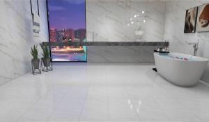 Buy cheap Bathroom Light Gray Glazed Glossy Ceramic Rustic Tile Acid Resistance product