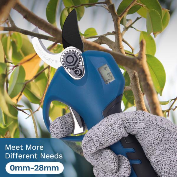 Swansoft Pru28 28mm Electric Pruning Shear with Anti-Cut and Progressive Cut Function
