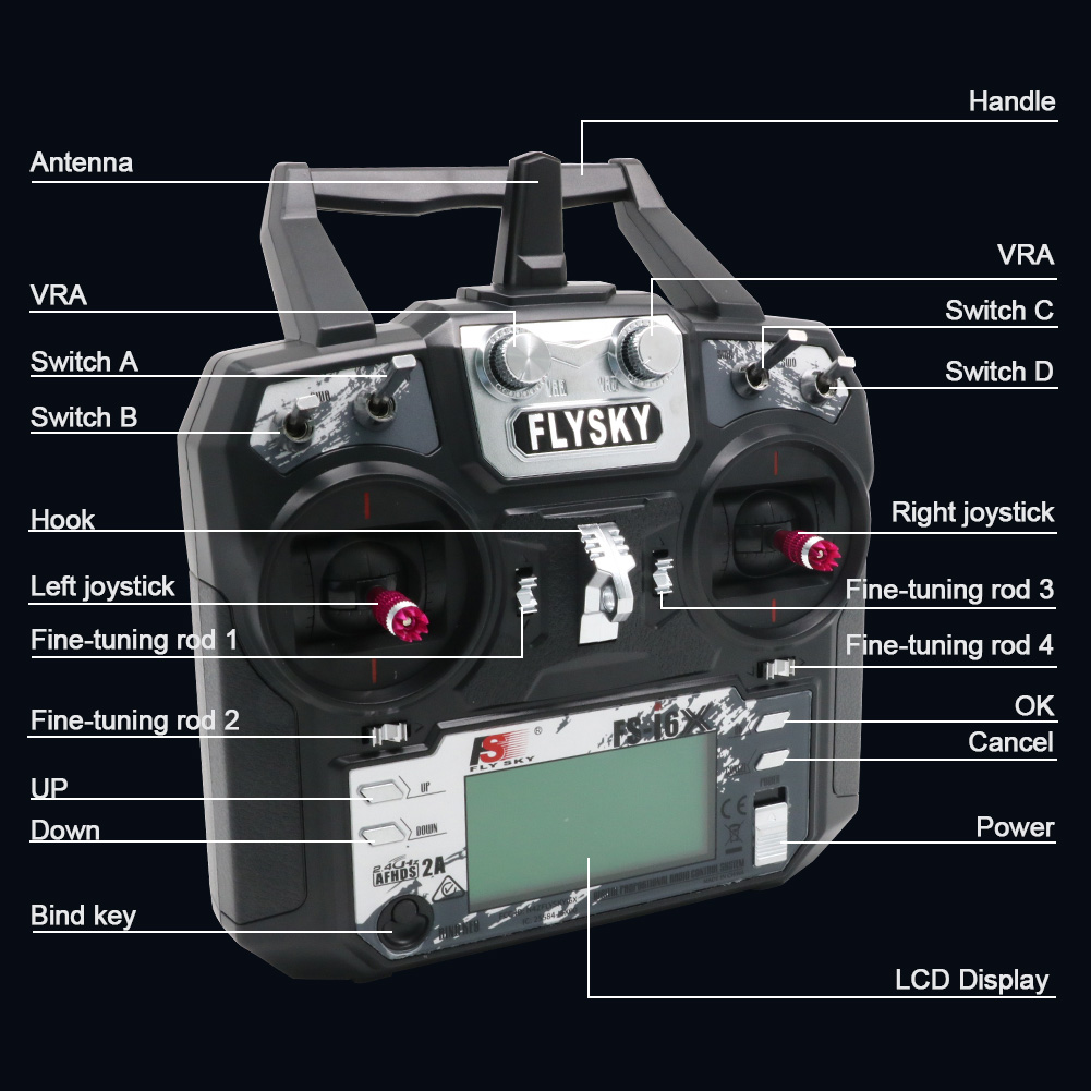 Hot FS-i6X FPV Remote Control Drones Accessories Through The Fixed-wing Glider Model I6 6/10 Channel Simulation