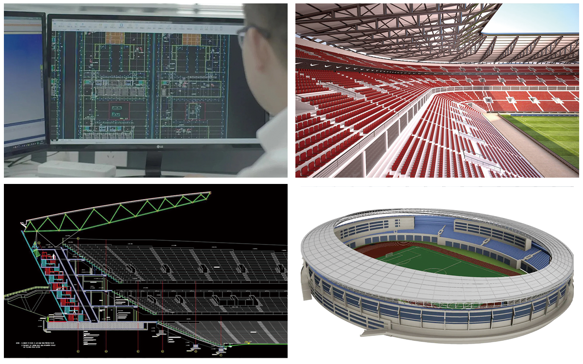 Prefabricated Steel Structure Stadium Building Custom Wind Seismic Resistant Rainproof