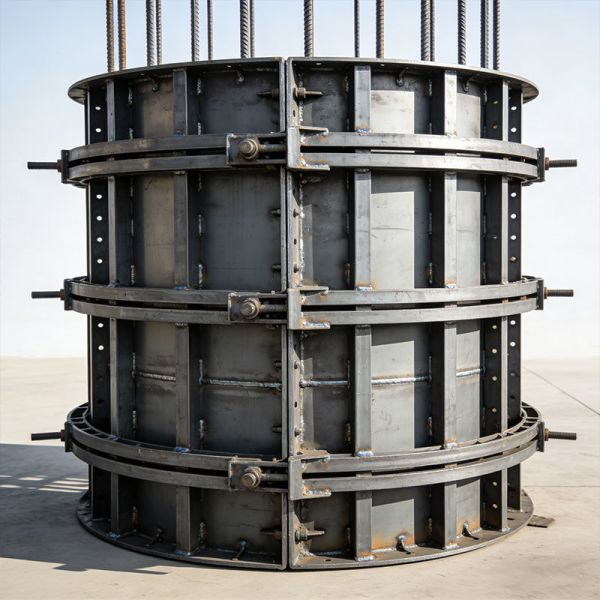 Construction Concrete Column Steel Formwork Custom Adjustable Reusable