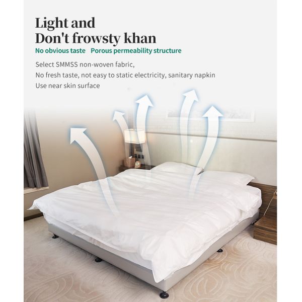 Safe and Portable Disposable Bed Sheets Disposable Duvet/Comforter Cover for Hotel