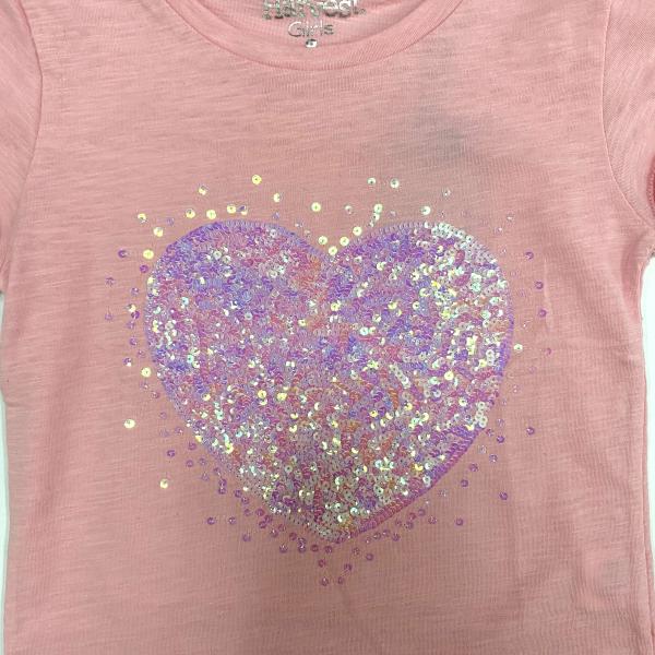 100% Combed Cotton Girl's Beaded Embroidered Short Sleeve Summer T-Shirt Slub Jersey