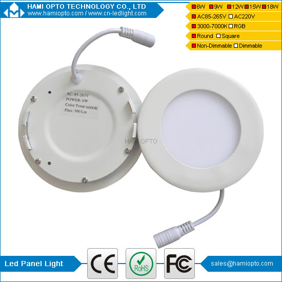 SMD2835 6Watt LED Round Panel Light For Show Room , CE RoHS , AC85-265V