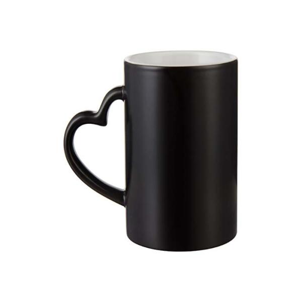 11oz Ceramic Mug Sublimation Color Changing Mug With Heart Handle For Sublimation Printing