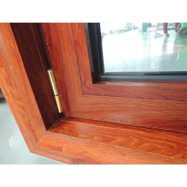 Windproof Tilt And Turn UPVC Window Oak Finish