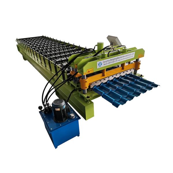 High Speed Glazed Step Tile Sheet Roofing Roll Forming Making Machine Metcoppo Steptiles Wall Panel Machine Construction
