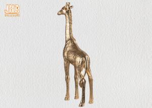 Buy cheap Gold Leaf Fiberglass Giraffe Sculpture Standing Animal Figurines Table Statue product