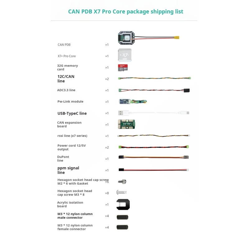 CUAV CAN PDB V2.5 Multifunctional Autopilot Baseboard + X7 Core/ X7 Pro Core Autopilot Flight Controller for UAV Drone