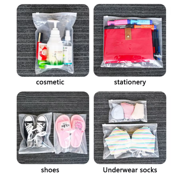 Transparent frosted zipper bag PE clothing plastic bag