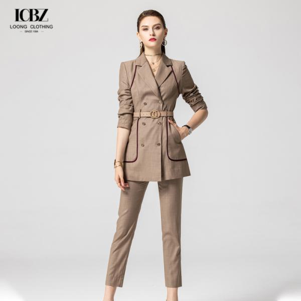 Polyester Fiber Women's Elegant 3 Piece Sets 2023 Office Formal Blazer Coat Shorts Sets