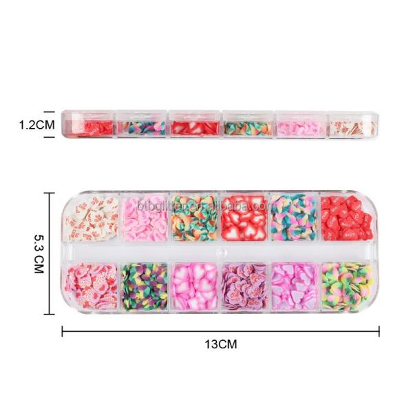 Nail Art Custom Shape Polymer Clay Slices for San Valentin Sprinkles Resin Crafts and DIY Crafts Accessories