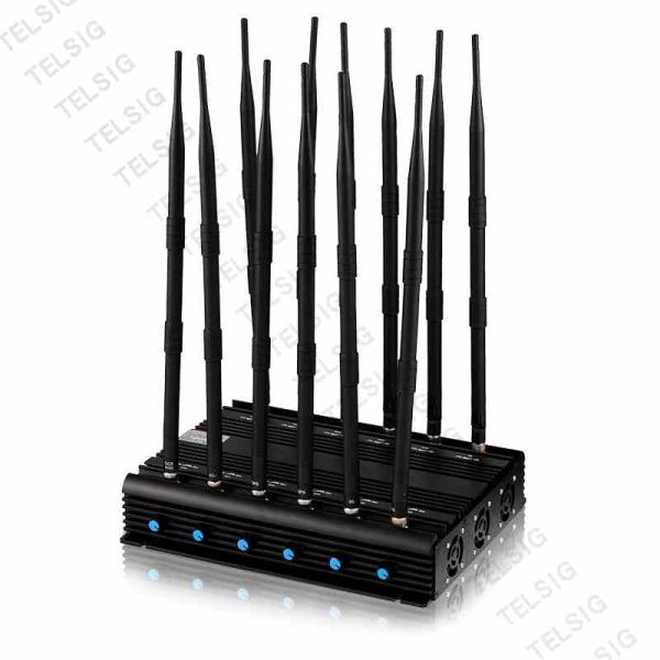 Infrared Remote Control Mobile Jammer Device , 12 Antennas Phone Signal Jammer