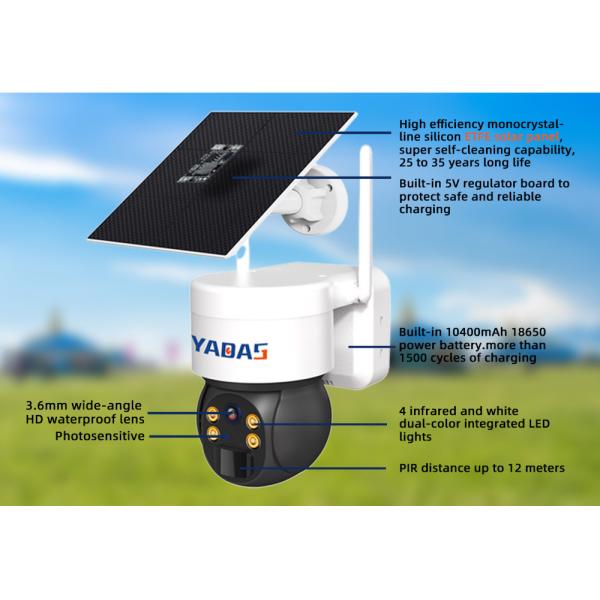 LTE Solar Powered Cellular Security Camera 4MP 10400mAh Battery Powered Security Camera