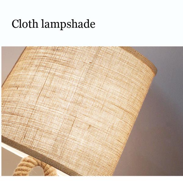 American Table Lamp retro rope cloth loft art bedside lamp bedroom rope table light(WH-VTB-33)