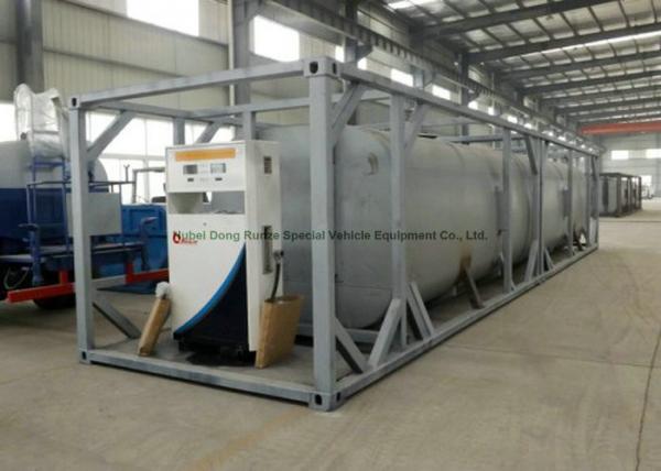 Quality Dong Run Refuel Tank Container 40 FT , ISO Mobile Gasoline Station Tank for sale