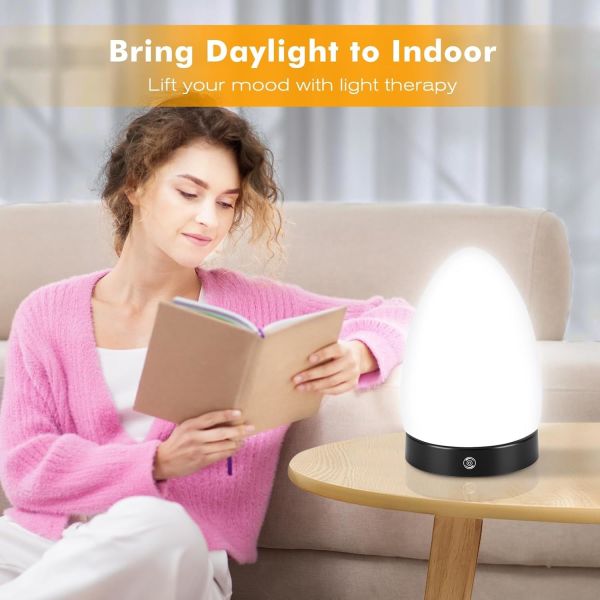 10000LUX 3 Color Temperature Remote Control Light Therapy Lamp for Mood Improvement and Sleep Disorder