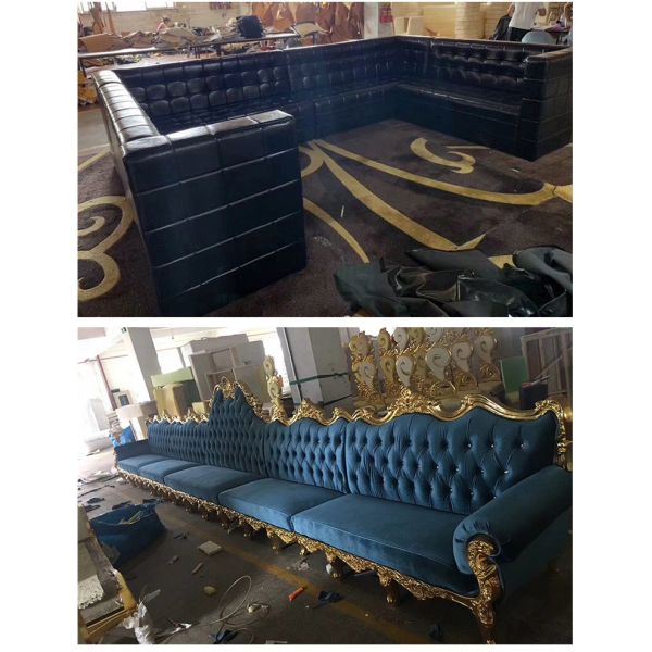 Customized bar Family Audio-visual Room Sofa Table Combination Against the Wall U-shaped L-shaped Luxury Club Sofa Set Furniture