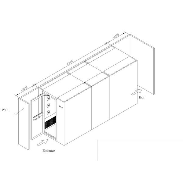 T Type Movable Class 1000 Air Shower Tunnel For Clean Room And Workshop