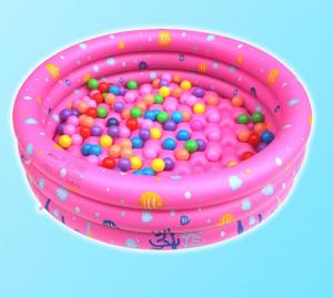 Dots Printed Inflatable Park Pools , Blow Up Swimming Pools With 3 Rings Circle