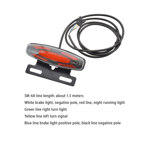 Electric Bike Tail Light Kit Five Star Horn Headlight Steering Switch Ebike Conversion Kit Black