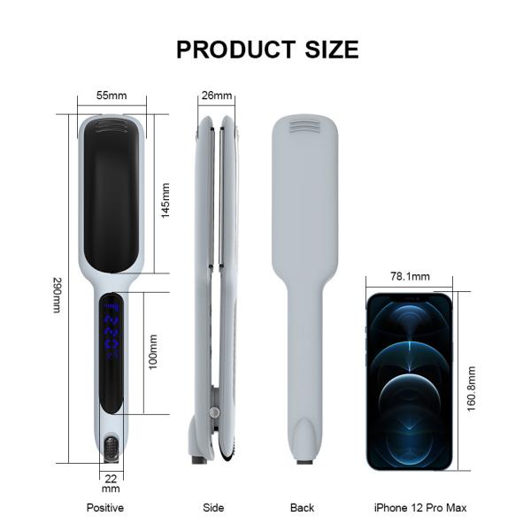 60W Ceramic Infrared Hair Straightener With LCD Screen Display