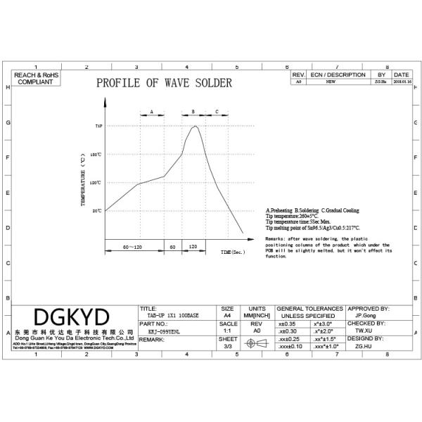 KRJ-099YENL Network Interface Computer RJ45 Connector With Baiyum Board Light Strip
