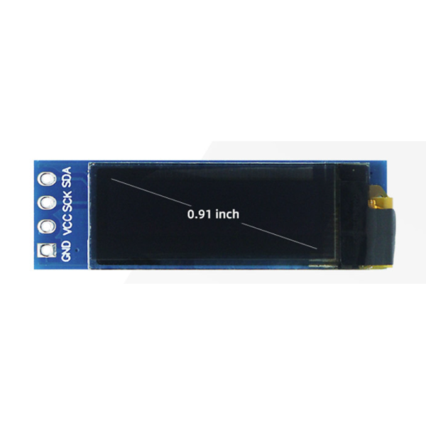 0.91 Inch White OLED Passive Matrix Module SSD1306 I2C 3.0V 6 O'clock Viewing