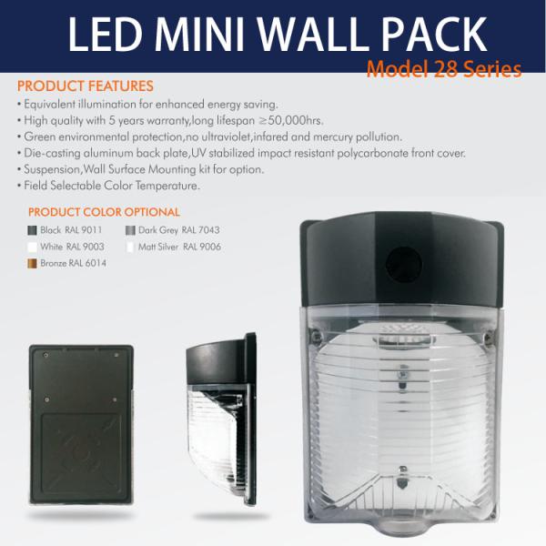 Small Ip65 LED Wall Pack Light Photocell Motion Sensor Solar Wall Light