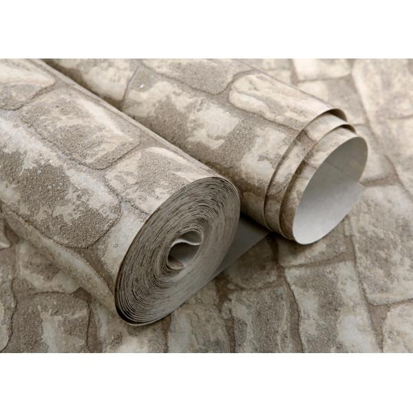 472g/㎡ Non Woven Removable Faux Brick Wallpaper For Administration , Stone Pattern