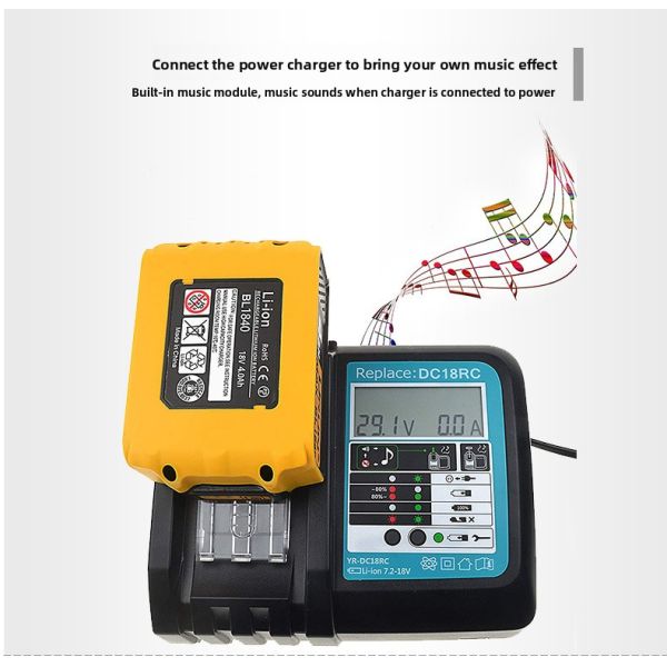 Fast Charger Compatible with Makit 14.4V 18V LXT Li-ion Batteries Replacement DC18RC Power Tool Battery Charger