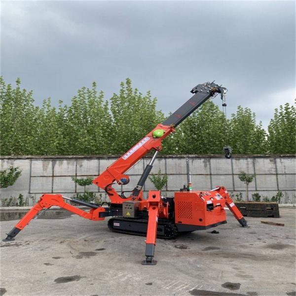 3 Ton Hydraulic Mini Spider Crawler Crane Lifting Height 9.7m