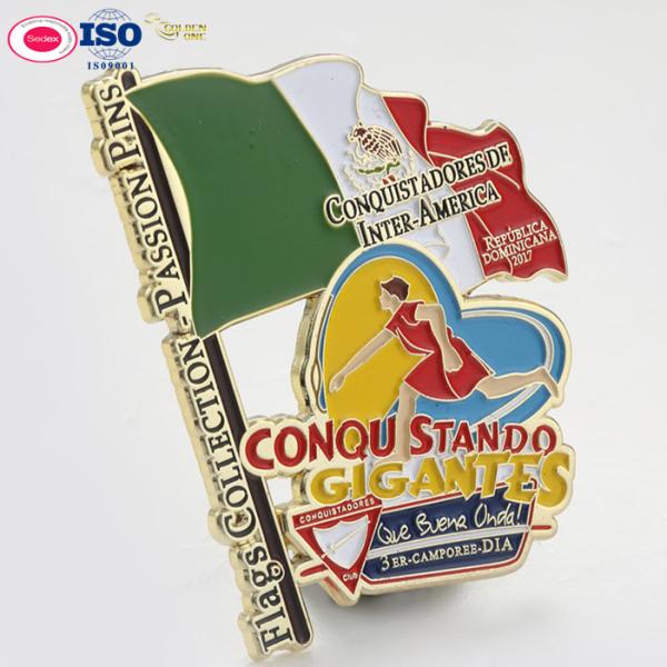 Flag Metal Lapel Pins Enamel Enchanted Unique Emblem Casting Business Gift