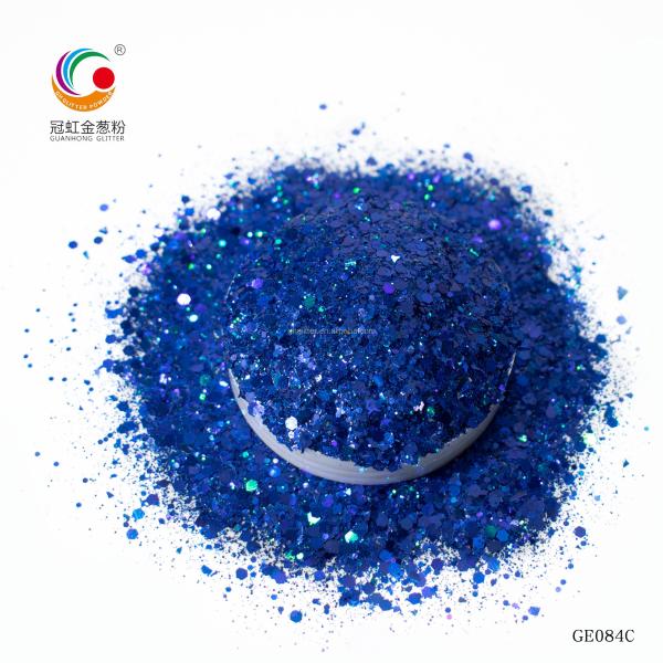 Bulk Laser PET Hexagonal Plastic Glitter Mixed Black Multicolor Powder