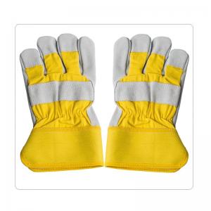 China Men Rubberized Cuff Half Lining Cow Split Leather Gloves on sale