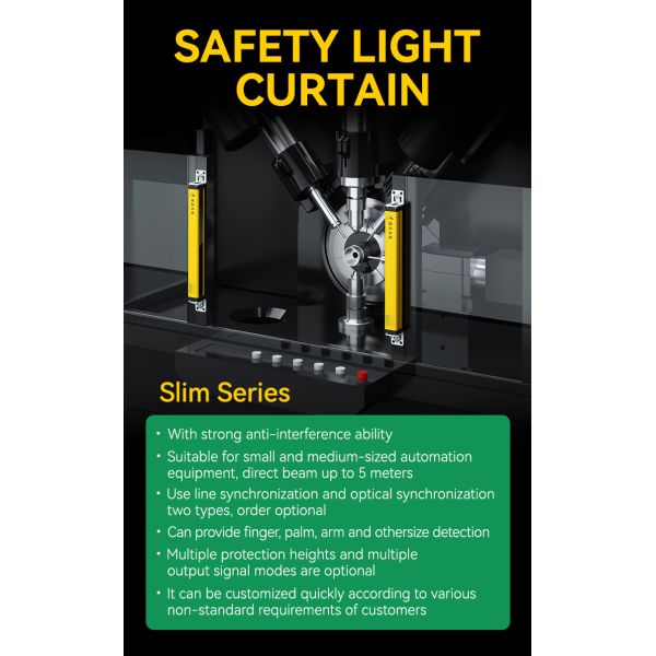 VIFAR Safety Light Curtain with Millisecond-Level Response 10mm Beam Gap and 30m Detection Distance for Industrial Safety