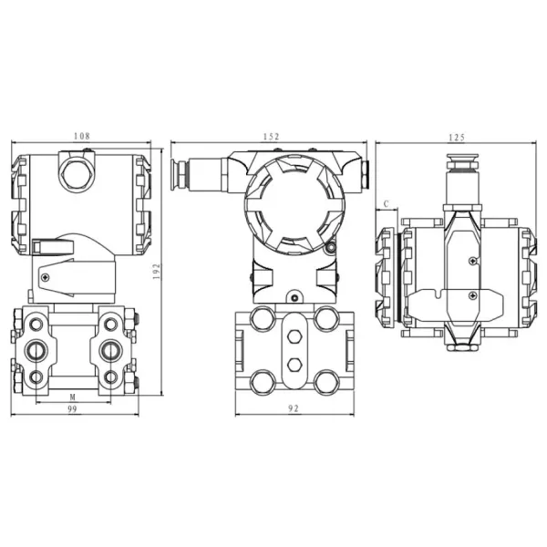 BPHT3351 4-20mA HART Digital Differential Pressure Transmitter Capacitive Pressure Sensor